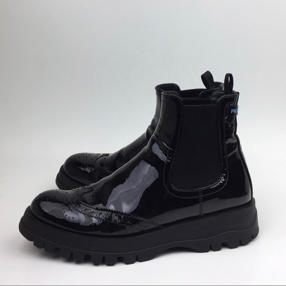 PRADA  Chelsea  patent leather Boot sz 7.5 - Picture 3 of 8